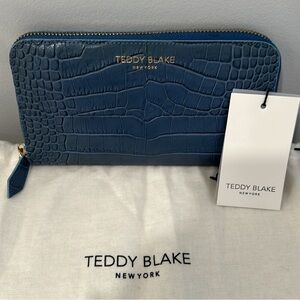 Teddy Blake Croco Zipwallet - Blue